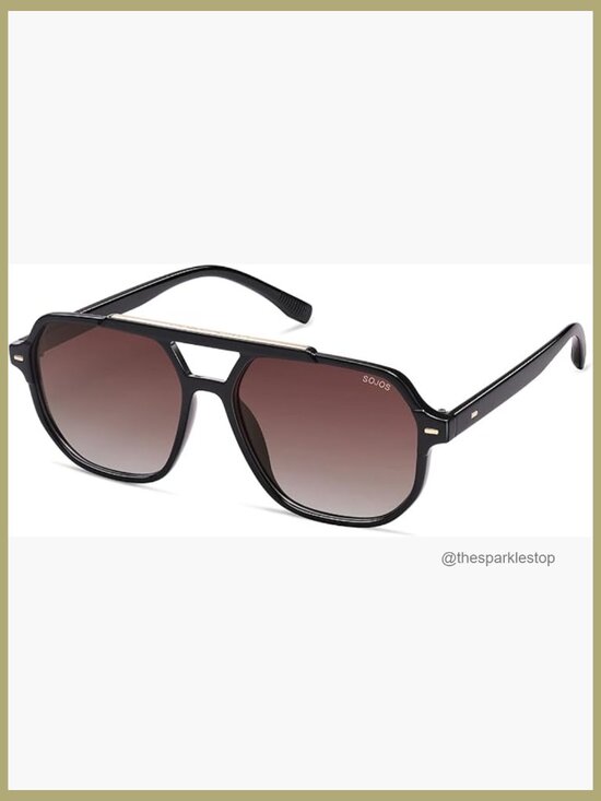 Retro Trendy Aviator Polarized Square Frame Sunglasses